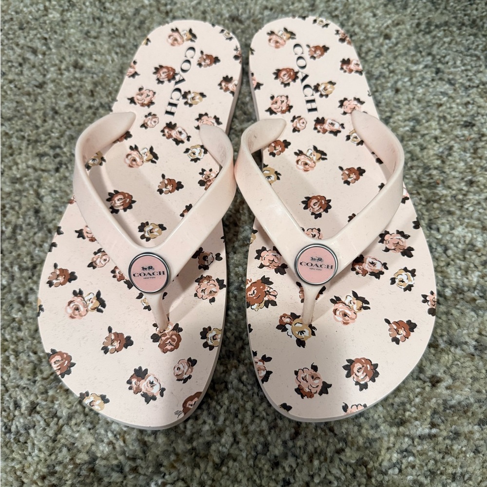 Coach Pink Floral Sandals